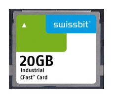 SWISSBIT SFCA020GH1AO1TO-I-6B-21P-STD Flash Memory Card, 3D pSLC, CFast Card, 20 GB