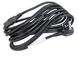 MULTICOMP PRO GW-151732 Mains Power Cord, UK Plug to IEC 60320 C19, 5 m, 250 V, Black