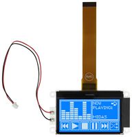 MIDAS DISPLAYS MDCOG128064CA6W-BNMLW Graphic LCD, 128 x 64 Pixels, White on Blue, 3V, Parallel, SPI, No Font, Transmissive
