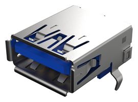 GCT USB1135-15-9-L-B USB Connector, USB Type A, USB 3.0, Receptacle, 9 Ways, Through Hole Mount, Right Angle