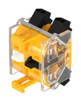 EAO 704.907.3 Contact Block, DPST-NO, Push In, 2 Pole, 6 A, 250 V, EAO 04 Series Illuminated Pushbutton Switches