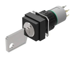 EAO 51-445.036D Keylock Switch, On-Off, SPST-NO, SPST-NC, 51 Series, 2 Position, PC Pin, Solder Lug, 100 mA