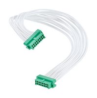 HARWIN G125-FC11205L0-0300F Cable Assembly, Black / Green, Gecko Receptacle to Gecko Receptacle, 12 Ways, 1.25 mm, 2 Row