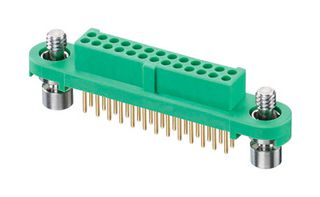 HARWIN G125-FV12605F1P PCB Receptacle, Black / Green, Wire-to-Board, 1.25 mm, 2 Rows, 26 Contacts, Through Hole Straight