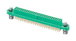 HARWIN G125-FV15005F1P PCB Receptacle, Black / Green, Wire-to-Board, 1.25 mm, 2 Rows, 50 Contacts, Through Hole Straight