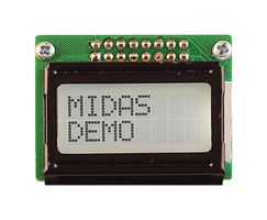 MIDAS DISPLAYS MC20805B6W-FPTLW3.3-V2 Alphanumeric LCD, 8 x 2, Black on White, 3.3V, Parallel, English, Japanese, Transflective