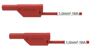 SCHUTZINGER VSFK 8500 / SIL 1 / 200 / RT Test Patch Lead, Banana , 4mm Stackable Banana Plug, Shrouded, 4mm Stackable Banana Plug, Shrouded