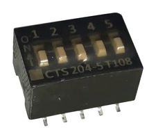 CTS 204-5ST DIP / SIP Switch, 5 Circuits, Slide, Surface Mount, SPST, 50 V, 100 mA