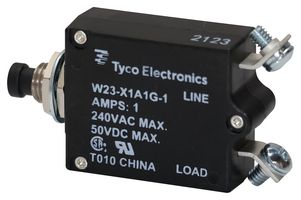 TE CONNECTIVITY - POTTER&BRUMFIELD W23-X1A1G-1 Thermal Circuit Breaker, Push/Pull Actuator, W23 Series, 1 A, 1 Pole, 50 V, 240 V, Panel