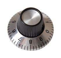 TE CONNECTIVITY - ALCOSWITCH PKS1105B101/4 Knob, Round Shaft, 6.35 mm, Phenolic, Straight Knurled Skirted with Numbers 0-9, 29.7 mm