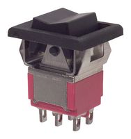 TE CONNECTIVITY 2-1571987-6 Rocker Switch, On-Off-On, DPDT, Non Illuminated, Panel Mount, Black, Gemini A Series