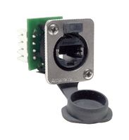 AMPHENOL SINE/TUCHEL RJXS8FG5I Modular Connector, IDC Punch Down, RJ45 Jack, 1 x 1 (Port), 8P8C, Cat5e, IP54, Panel Mount