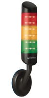WERMA 69530055 Signal Indicator Tower, Continuous, 85 dBA, Green/Red/Yellow, 24 V, 76 mm, Cable, CleanSIGN Series