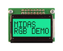 MIDAS DISPLAYS MD20805B6W-FPTLRGB Alphanumeric LCD, 8 x 2, Black on RGB, 5V, Transflective