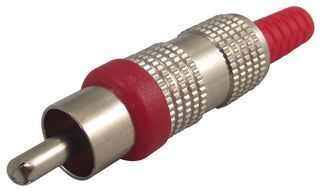 PRO SIGNAL AR70515 RCA (Phono) Audio / Video Connector, 1 Contacts, Plug, Nickel Plated Contacts, Metal Body, Red