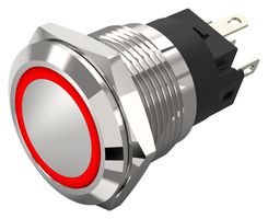 EAO 82-5151.2113 Vandal Resistant Switch, 19mm, 82 Series, 19 mm, SPDT, Maintained, Round Flat Flush, Natural