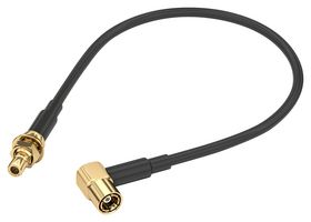 WURTH ELEKTRONIK 65503110315301 RF / Coaxial Cable Assembly, 6 ", 152.4 mm, RG174/U, SMB Right Angle Plug, SMB Bulkhead Jack