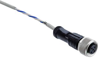 AMPHENOL LTW M12A-02BFFM-SL8C10 Sensor Cable, M12 Receptacle, Free End, 2 Positions, 10 m, 32.8 ft, M Series