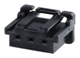 MOLEX 502351-0301 Connector Housing, Black, DuraClik 502351 Series, Receptacle, 3 Ways, 2 mm