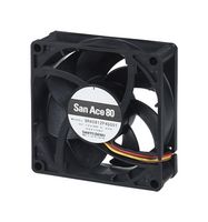 SANYO DENKI 9RA0824P4G001 DC Axial Fan, 24 V, Square, 80 mm, 25 mm, 49.4 CFM