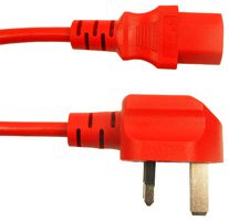 MULTICOMP PRO MP008770 Mains Power Cord, UK Plug to IEC 60320 C13, 500 mm, 10 A, 250 VAC, Red