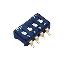 NIDEC COMPONENTS CFS-0401TA DIP / SIP Switch, 4 Circuits, Slide, Surface Mount, 4PST-NO, 6 V, 100 mA