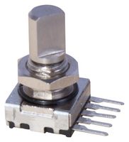 ELMA E33-CT6C2-M03T Rotary Encoder, Mechanical, Incremental, 16 PPR, 32 Detents, Horizontal, With Push Switch