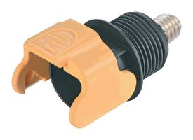 HARTING 09930010121 Heavy Duty Connector, Blk/Yel, M8 Bolt, Base, Panel Mount, Top Entry, Nylon (Polyamide) Body
