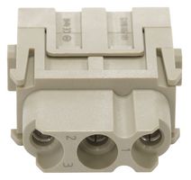 MULTICOMP PRO MP009494 Heavy Duty Connector, MP-HM INSERTS, Module, 3 Contacts, Receptacle, Screw Socket