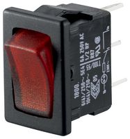MARQUARDT 1800.1102 Rocker Switch, On-Off, SPST, Illuminated, Panel Mount, Red, 1800 Series