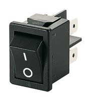 MARQUARDT 1858.0103 Rocker Switch, On-Off, DPST, Non Illuminated, Panel Mount, Black, 1858 Series