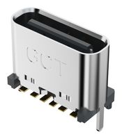 GCT USB4140-GF-0170-C USB Connector, 24P6C, 1.7mm, USB Type C, Receptacle, 6 Ways, Surface Mount, Through Hole Mount
