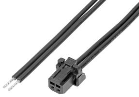 MOLEX 219653-1022 Cable Assembly, Micro-One 2.0 Receptacle to Free End, 2 Ways, 2 mm, 1 Row, 150 mm, 5.9 "
