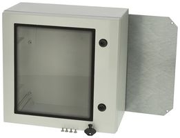 FIBOX ARCA 404021W Plastic Enclosure, 2-Point Lock, Cover w/Window, Multipurpose, Polycarbonate, 400 mm, 400 mm