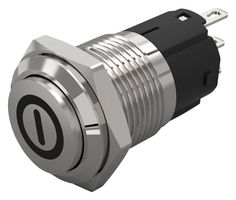 EAO 82-4161.1000.B001 Vandal Resistant Switch, On/Off, 82 Series, 16 mm, SPDT, Momentary, Round Raised Flat Flush