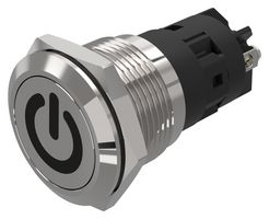 EAO 82-5152.1000.B002 Vandal Resistant Switch, Standby, 82 Series, 19 mm, SPDT, Momentary, Round Flat Flush, Natural
