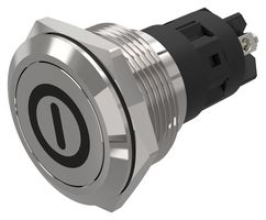 EAO 82-6152.2000.B001 Vandal Resistant Switch, On/Off, 82 Series, 22 mm, SPDT, Maintained, Round Flat Flush, Natural