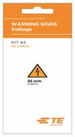 TE CONNECTIVITY 2403900-1 Label, Die-Cut, 25 mm, 25 mm, PVC, Warning Flash