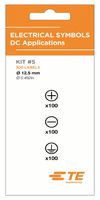TE CONNECTIVITY 2404200-1 Label, Die-Cut, 12.5 mm, PVC, +, -, Earth Ground (Symbol)
