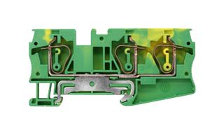 SIEMENS 8WH2003-0CH07 DIN Rail Mount Terminal Block, PE Thru, 3 Ways, 24 AWG, 8 AWG, 6 mm², Clamp, 52 A