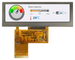 MIDAS DISPLAYS MDT0390A6IH-RGB TFT LCD, 3.9 ", 480 x 128 Pixels, Landscape, RGB, 3V