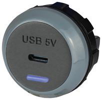 ALFATRONIX PVPRO-C USB Charger Receptacle, IP30, PVPro Series, 2.5 A, 24 V, 1 Port, USB Type C