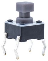 E-SWITCH TL1105SPF250Q Tactile Switch, SPST-NO-DM, TL1105 Series, Top Actuated, Through Hole, Plunger for Cap, 250 gf