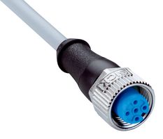 SICK YF2A15-020VB5XLEAX Sensor Cable, A Coded, M12 Receptacle, Free End, 5 Positions, 2 m, 6.6 ft