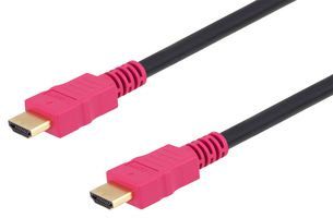 L-COM VHA00001-05M Audio / Video Cable Assembly, HDMI Plug, HDMI Plug, 1.6 ft, 500 mm, Black, VHA00001 Series
