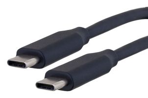 L-COM U1A00002-03M USB Cable, Type C Plug to Type C Plug, 300 mm, 11.8 ", USB 3.1, Black, E-Marked Cable