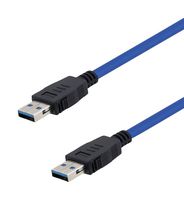 L-COM U3A00005-1M USB Cable, Type A Plug to Type A Plug, 1 m, 3.3 ft, USB 3.0, Blue