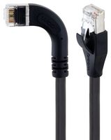 L-COM TRD855SRA6DBL-05M Ethernet Cable, Cat5e, 90° RJ45 Plug to RJ45 Plug, UTP (Unshielded Twisted Pair), Blue, 500 mm