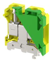 ELKAY ET35 DIN Rail Mount Terminal Block, Ground, 2 Ways, 8 AWG, 1 AWG, 35 mm², Screw