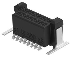 TE CONNECTIVITY - ERNI 294001-E Mezzanine Connector, Blindmate, Receptacle, 0.8 mm, 2 Rows, 16 Contacts, Surface Mount Straight